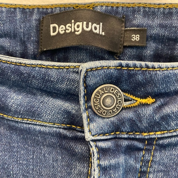 DESIGUAL embroidered skinny jeans size 38 - Picture 3 of 10
